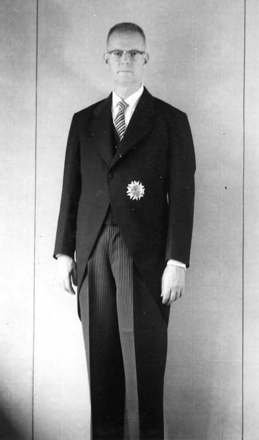 W. Edwards Deming wearing his Second Order Medal of the Sacred Treasure (Japan)