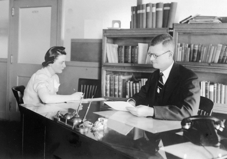 W. Edwards Deming with secretary Mary Healy