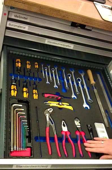 photo of tools with explicit design for where each goes