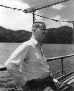 W. Edwards Deming on a boat in Japan