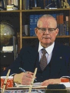 photo of Dr. Deming at his desk