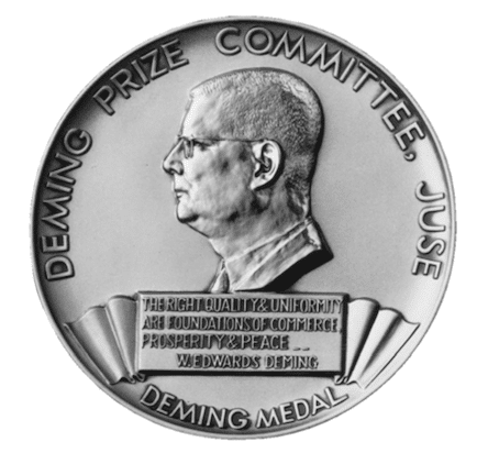 Image of the Deming Prize medal (profile of Dr. Deming)