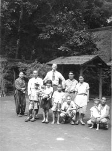 W. Edwards Deming with a large family in Japan