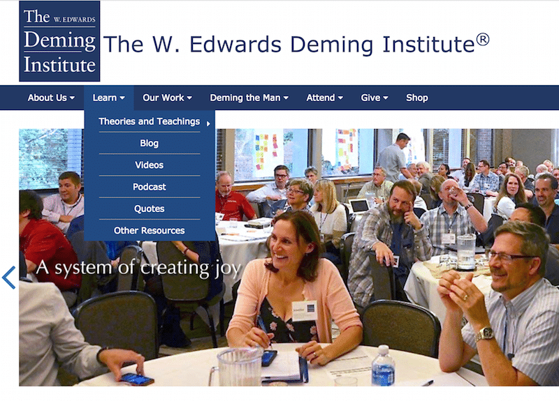 Image of The W. Edwards Deming Institute website