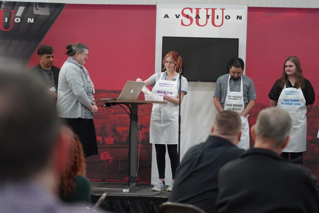 SUU students participating in the famous Red Bead Experiment.